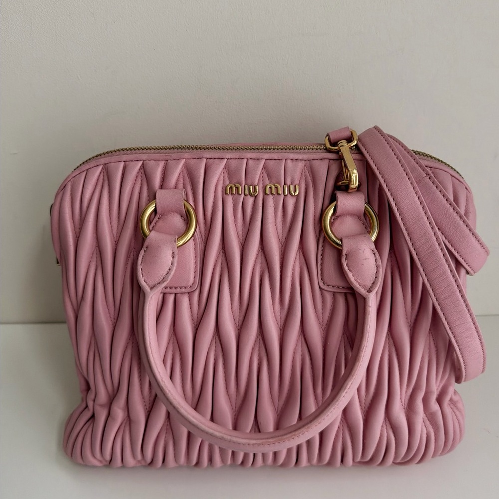 Authentic Miu Miu Matelasse Two-way Satchel Crossbody Handbag - Picture 2 of 16